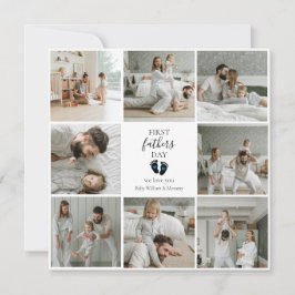 Primer Día del Padre - Huellas de bebé y corazones