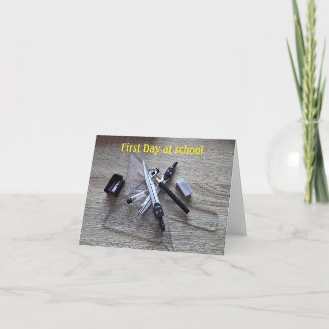 Primer día en la tarjeta escolar (Anverso)