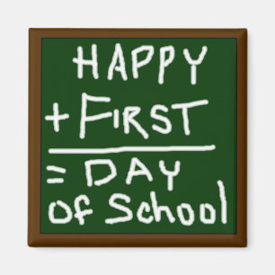 Primer día feliz de imán de la escuela