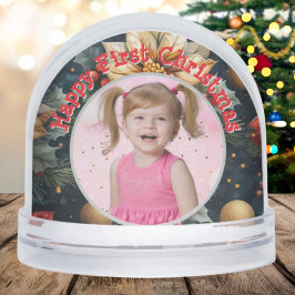 Primer globo de nieve floral de Navidad