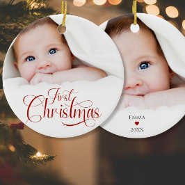 Primer guión de Navidad 2 Ornamento de fotos