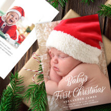 Primer guión elegante de navidad del bebé, dos fot