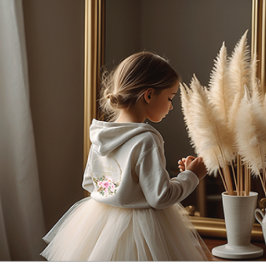 primer hoodis floral de la comunión sagrada