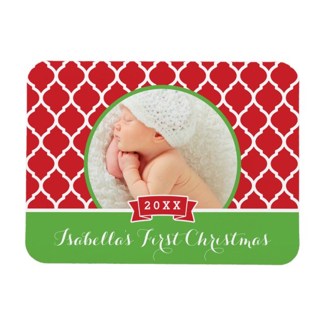 Primer imán fotográfico Keepsake de Navidad (Horizontal)