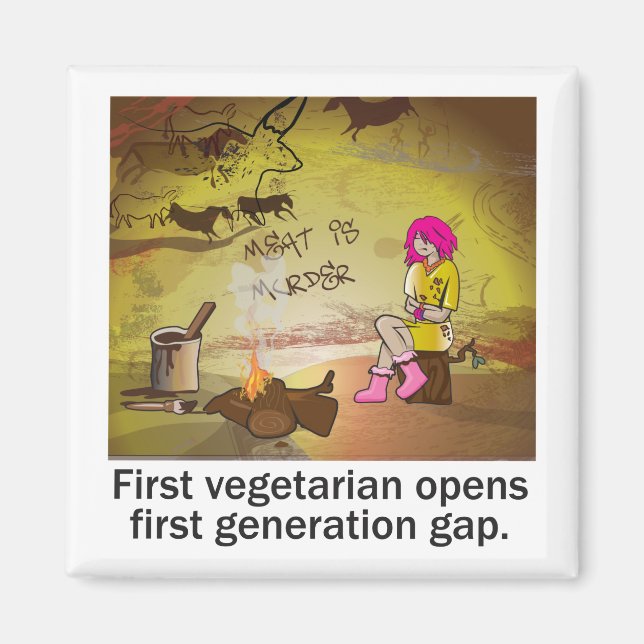 Primer imán vegetariano (Frente)