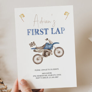 Primer LAP Invitación de cumpleaños a la bicicleta