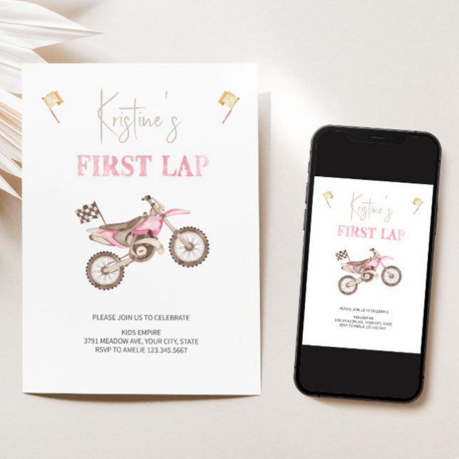 Primer LAP Invitación de cumpleaños para ciclismo  (Subido por el creador)