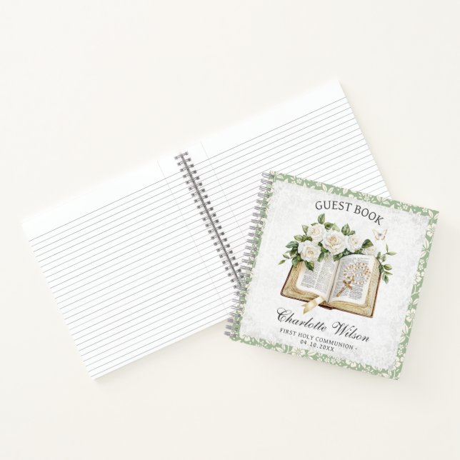 Primer libro de invitados florales de Holly Commun (Interior)