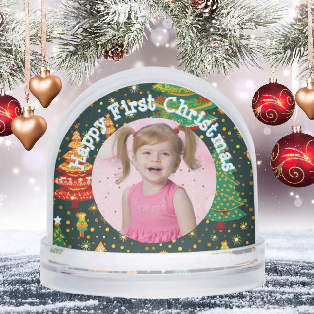 Primer mensaje de foto navideña Globe de nieve (Subido por el creador)