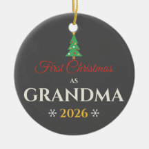 Primer Navidad como Abuela 2026 Adorno de Cerámica