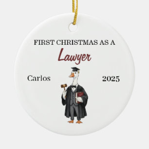 Primer Navidad como Ornamento de Abogado, ganso to