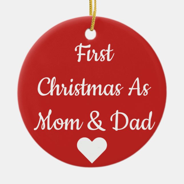 Primer navidad como ornamento de la mamá y del (Frente)