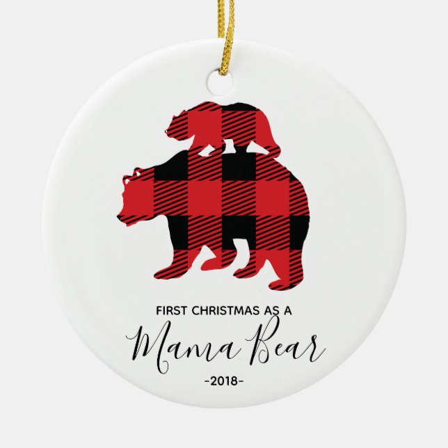 Primer navidad como ornamento de mamá Bear (Frente)