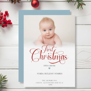 Primer Navidad con tarjeta de vacaciones con foto