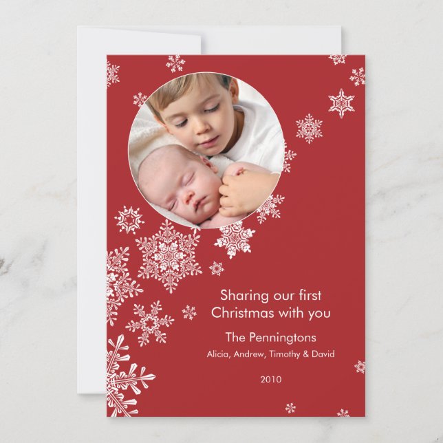 Primer Navidad Copos de Nieve Flotantes Foto (Anverso)