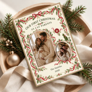 Primer Navidad de los padres de gato Foto