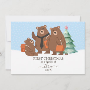 Primer Navidad de un Oso Como Familia de 3 Plano