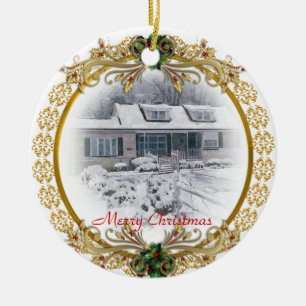 Primer navidad en el nuevo ornamento casero