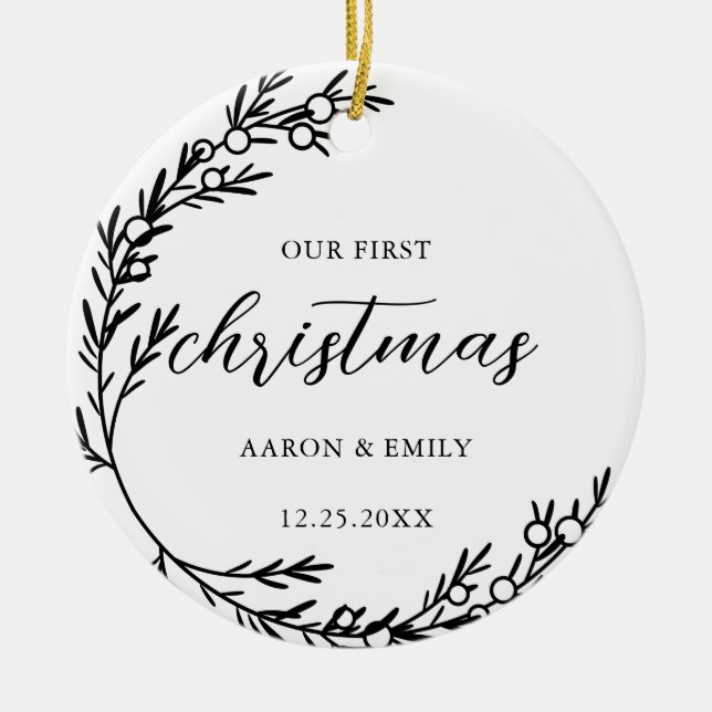 Primer ornamento de cerámica de vómito de Navidad (Frente)