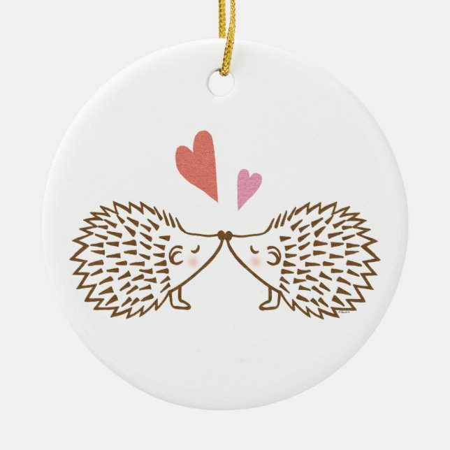 Primer ornamento de encargo del erizo del navidad (Frente)