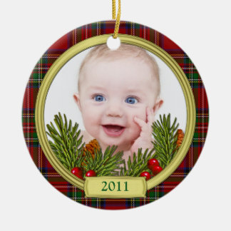Primer ornamento de fotos navideñas de bebé de Tar