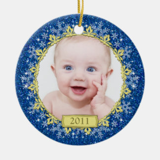 Primer ornamento de fotos navideñas del bebé - Cop