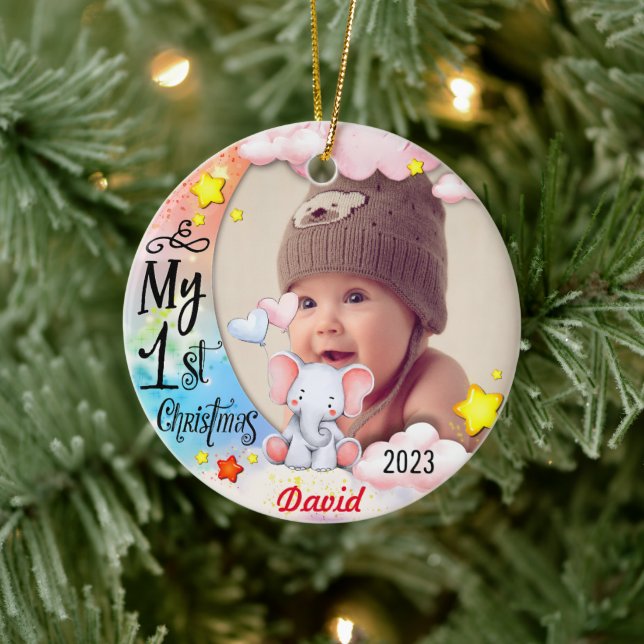 Primer ornamento de fotos navideñas del bebé perso (Árbol)