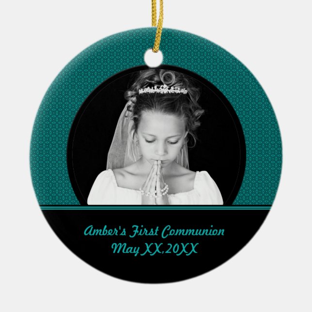 Primer ornamento de la foto de la comunión (Frente)