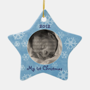 Primer ornamento de la foto de la estrella del