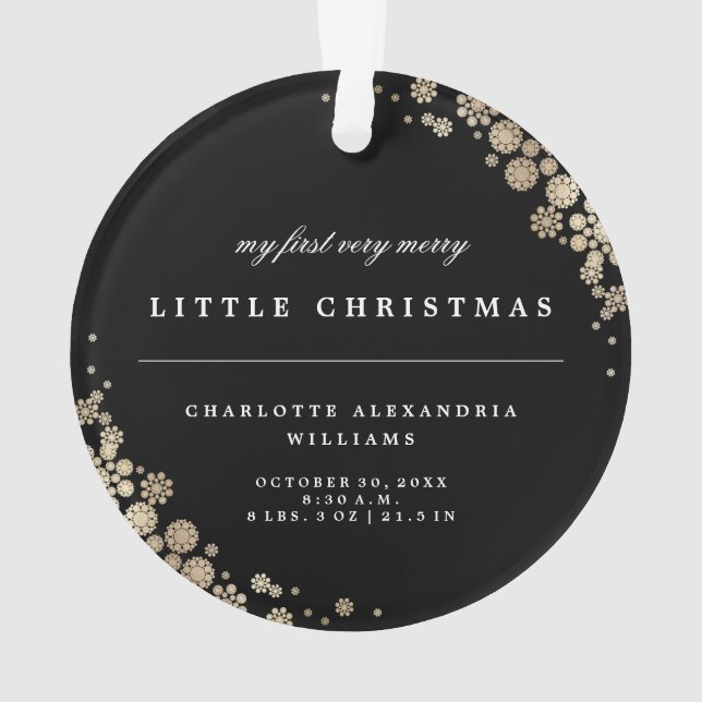 Primer ornamento de la foto de los copos de nieve (Reverso)