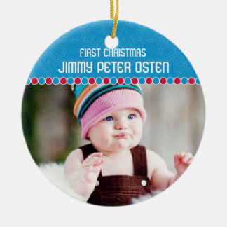 Primer ornamento de la foto del navidad