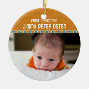 Primer ornamento de la foto del navidad