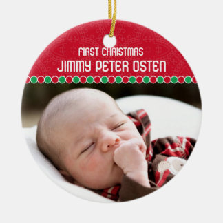 Primer ornamento de la foto del navidad