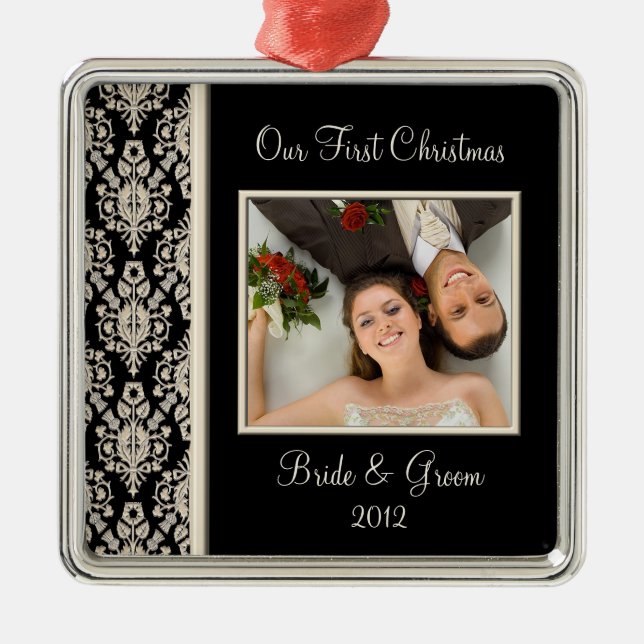 Primer ornamento de la foto del navidad (Frente)
