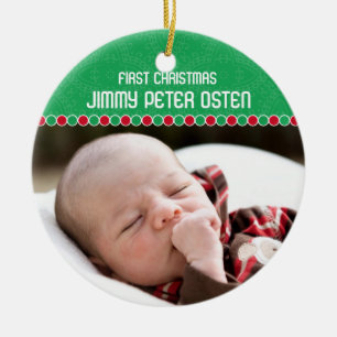 Primer ornamento de la foto del navidad