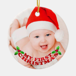 Primer ornamento de la foto del navidad