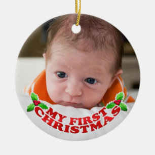 Primer ornamento de la foto del navidad