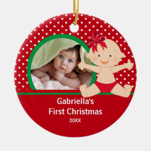 Primer ornamento de la foto del navidad de las