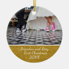 Primer ornamento de la foto del navidad de los