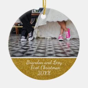 Primer ornamento de la foto del navidad de los