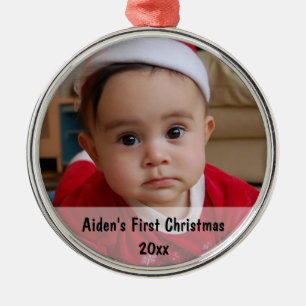 Primer ornamento de la foto del navidad del bebé