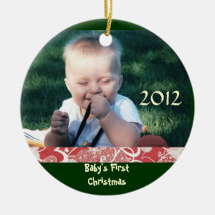 Primer ornamento de la foto del navidad del bebé