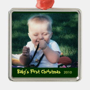 Primer ornamento de la foto del navidad del bebé