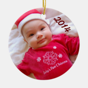 Primer ornamento de la foto del navidad del bebé