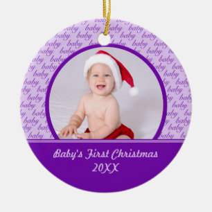 Primer ornamento de la foto del navidad del bebé