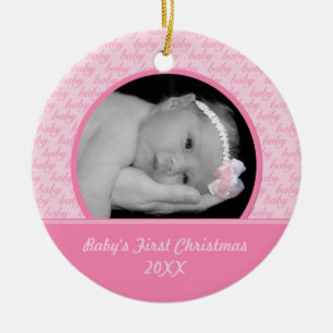 Primer ornamento de la foto del navidad del bebé