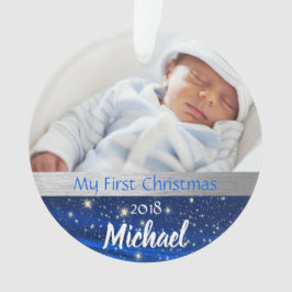 Primer ornamento de la foto del navidad del bebé