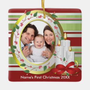 Primer ornamento de la foto del navidad del bebé
