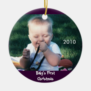 Primer ornamento de la foto del navidad del bebé