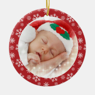 Primer ornamento de los copos de nieve del navidad